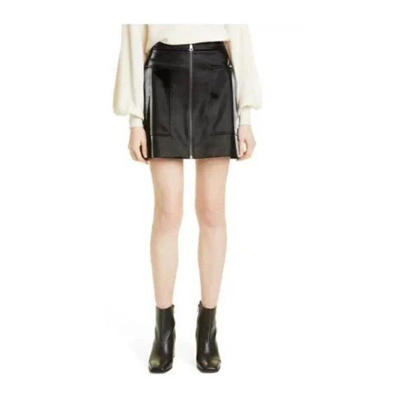 NWT Ted Baker London Latasha Vinyl Utility Mini Skirt in Black. Size 12 (5). - Picture 2 of 8